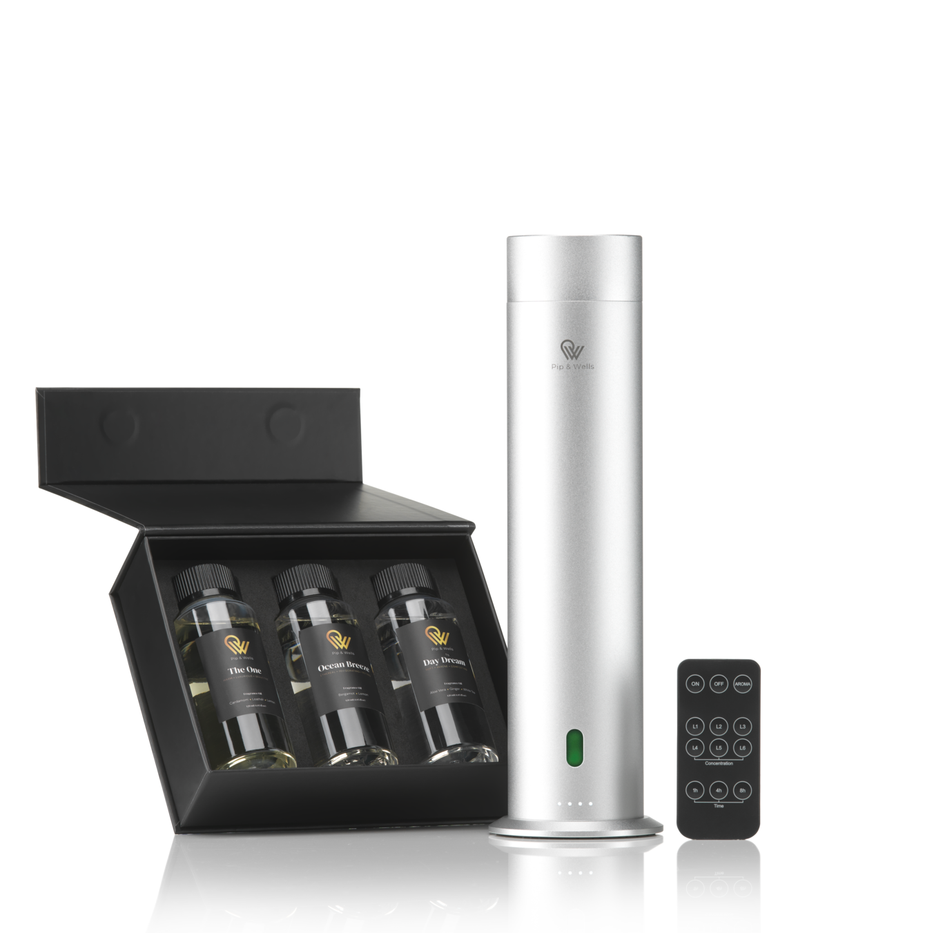 Pure One Diffuser Silver & Essence of Luxury Giftbox (3×120ML)